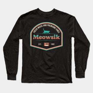 Retro Meowsik-Cat and Music lovers- Long Sleeve T-Shirt